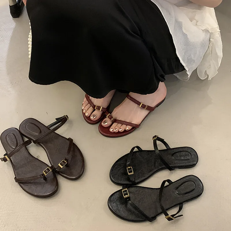 Bailamos Vintage Roman Sandals Flat Heel Women Sandals Casual Buckle Strap Summer Shoes Heels Women Shoes Mujer
Bailamos Vintage Roman Sandals Flat Heel Women Sandals Casual Buckle Strap Summer Shoes Heels Women Shoes Mujer