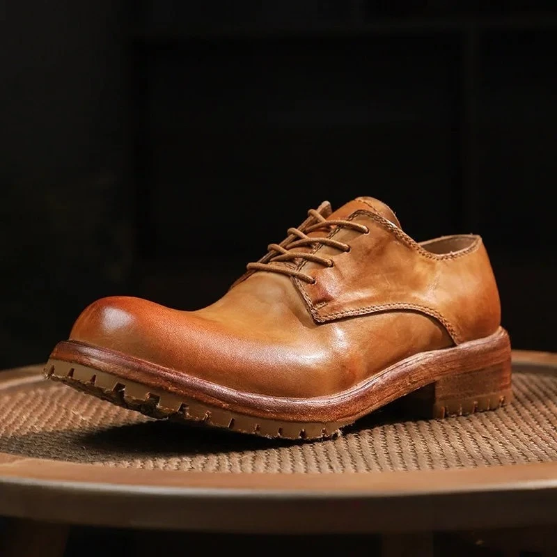 Luxury Men Washed Handmade Derby Leather Shoes Business Casual Genuine Leather Round Toe Thick Sole Dress Shoes Male
Luxury Men Washed Handmade Derby Leather Shoes Business Casual Genuine Leather Round Toe Thick Sole Dress Shoes Male