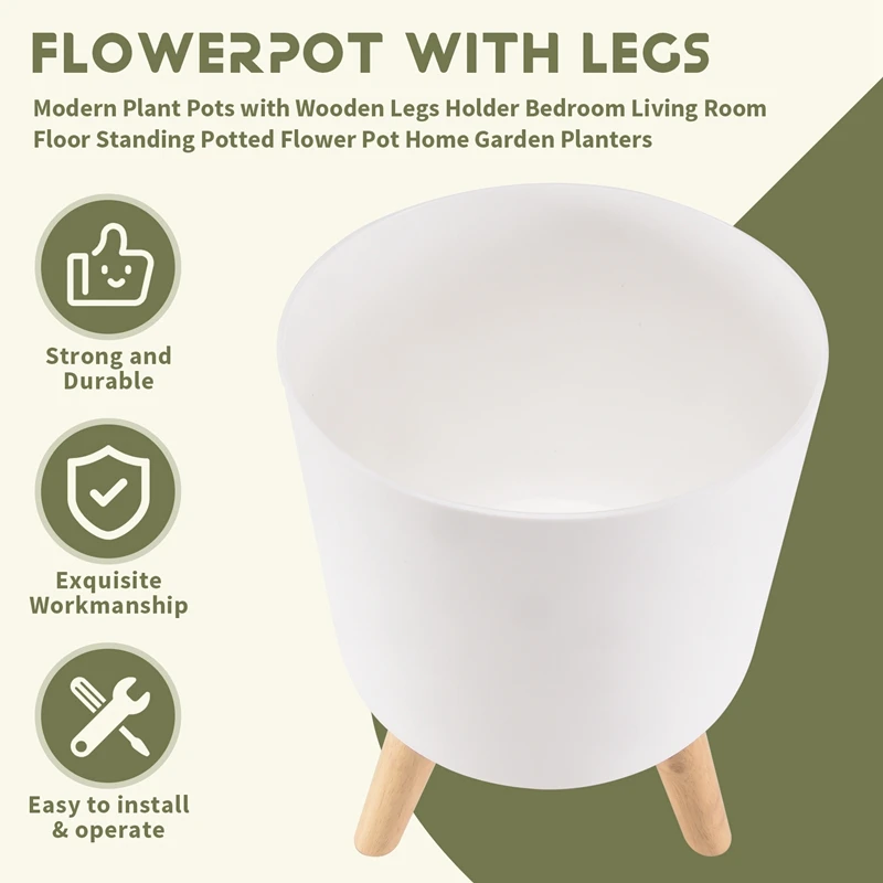 Современные напольные кашпо для растений с деревянными ножками-подставками для спальни, гостиной, дома и сада
Современные напольные кашпо для растений с деревянными ножками-подставками для спальни, гостиной, дома и сада