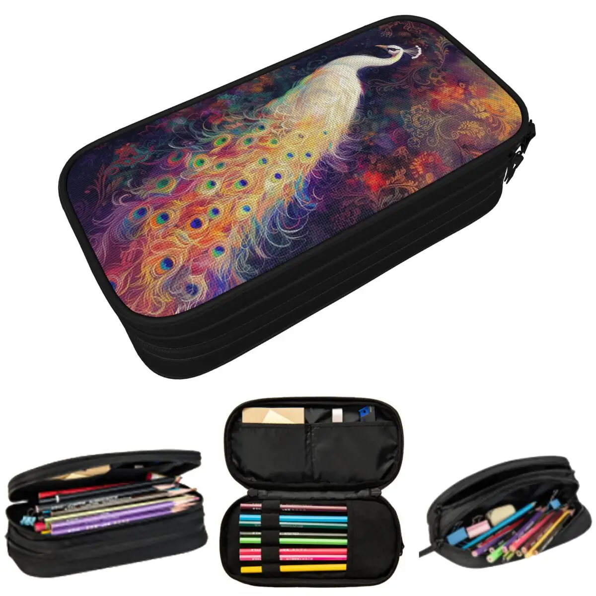 Яркий пенал с иллюстрацией павлина для мальчиков и девочек, школьный пенал-коробка, сумка для канцелярских принадлежностей, держатель для ручек
Яркий пенал с иллюстрацией павлина для мальчиков и девочек, школьный пенал-коробка, сумка для канцелярских принадлежностей, держатель для ручек