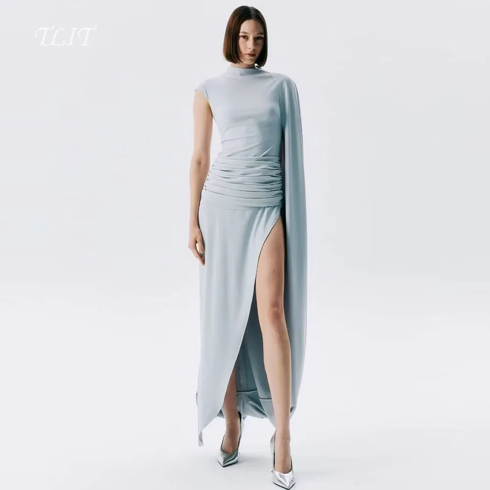 TLIT Elegant Blue Chiffon Evening Dresses O-Neck with Jacket Prom Gowns High Side Split Ankle-Length Customized فساتين
TLIT Elegant Blue Chiffon Evening Dresses O-Neck with Jacket Prom Gowns High Side Split Ankle-Length Customized فساتين