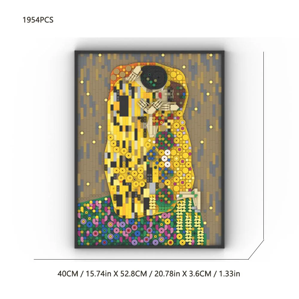 1954PCS MOC Full Square DIY Mural Painting Gustav Klimt The Kiss Building Blocks Puzzle Assembly Ornaments Toy Brick Decor Gift
1954PCS MOC Full Square DIY Mural Painting Gustav Klimt The Kiss Building Blocks Puzzle Assembly Ornaments Toy Brick Decor Gift