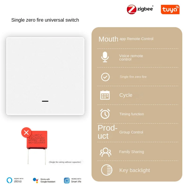 GraffitizigbeeSmart Home Кнопочный переключатель с дистанционным управлением Таймер Голосовой одиночный нулевой пожарный универсальный умный переключатель
GraffitizigbeeSmart Home Кнопочный переключатель с дистанционным управлением Таймер Голосовой одиночный нулевой пожарный универсальный умный переключатель