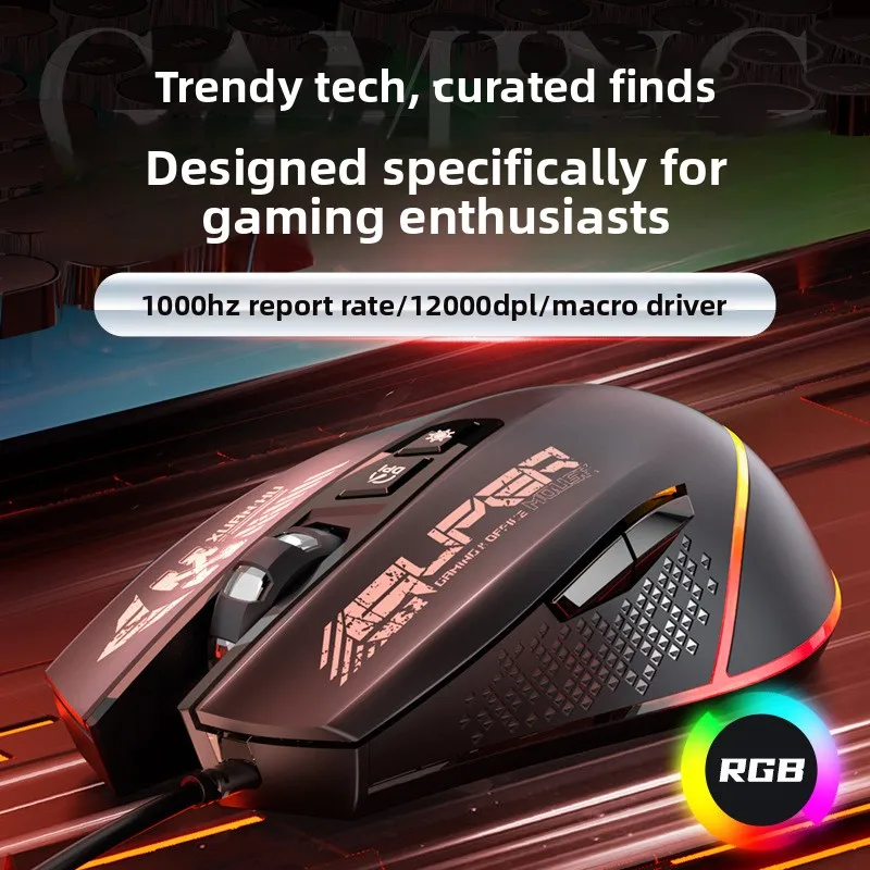 Wired RGB Backlit Gaming Mouse Programmable Macro Ergonomic Mechanical Mice High Precision for PC Laptop E-sports Gamer Office
Wired RGB Backlit Gaming Mouse Programmable Macro Ergonomic Mechanical Mice High Precision for PC Laptop E-sports Gamer Office