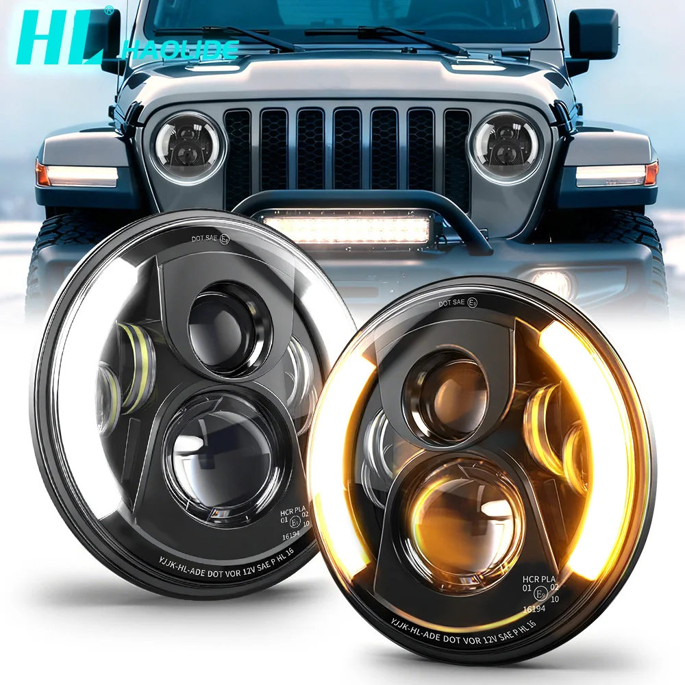 HAOLIDE 7inch Led Round Headlight 3500K/6000K Car Driving Light with Half Amber DRL Hi/Lo Beam for Motorcycle Truck off-road use
HAOLIDE 7inch Led Round Headlight 3500K/6000K Car Driving Light with Half Amber DRL Hi/Lo Beam for Motorcycle Truck off-road use
