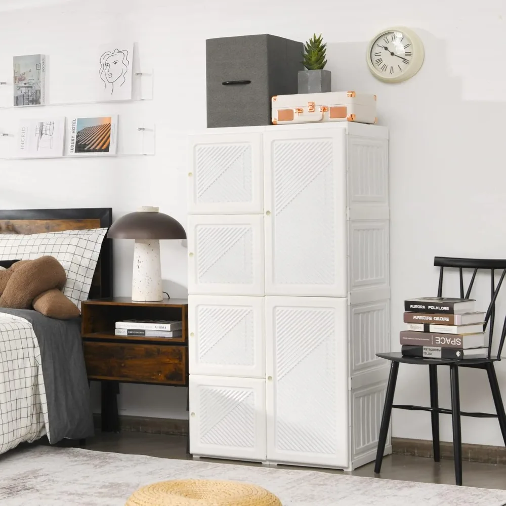 Portable Closet Wardrobe, Foldable Clothes Organizer with Cubby Storage, Hanging Rods, Easy Assemble Clothing Storage
Portable Closet Wardrobe, Foldable Clothes Organizer with Cubby Storage, Hanging Rods, Easy Assemble Clothing Storage
