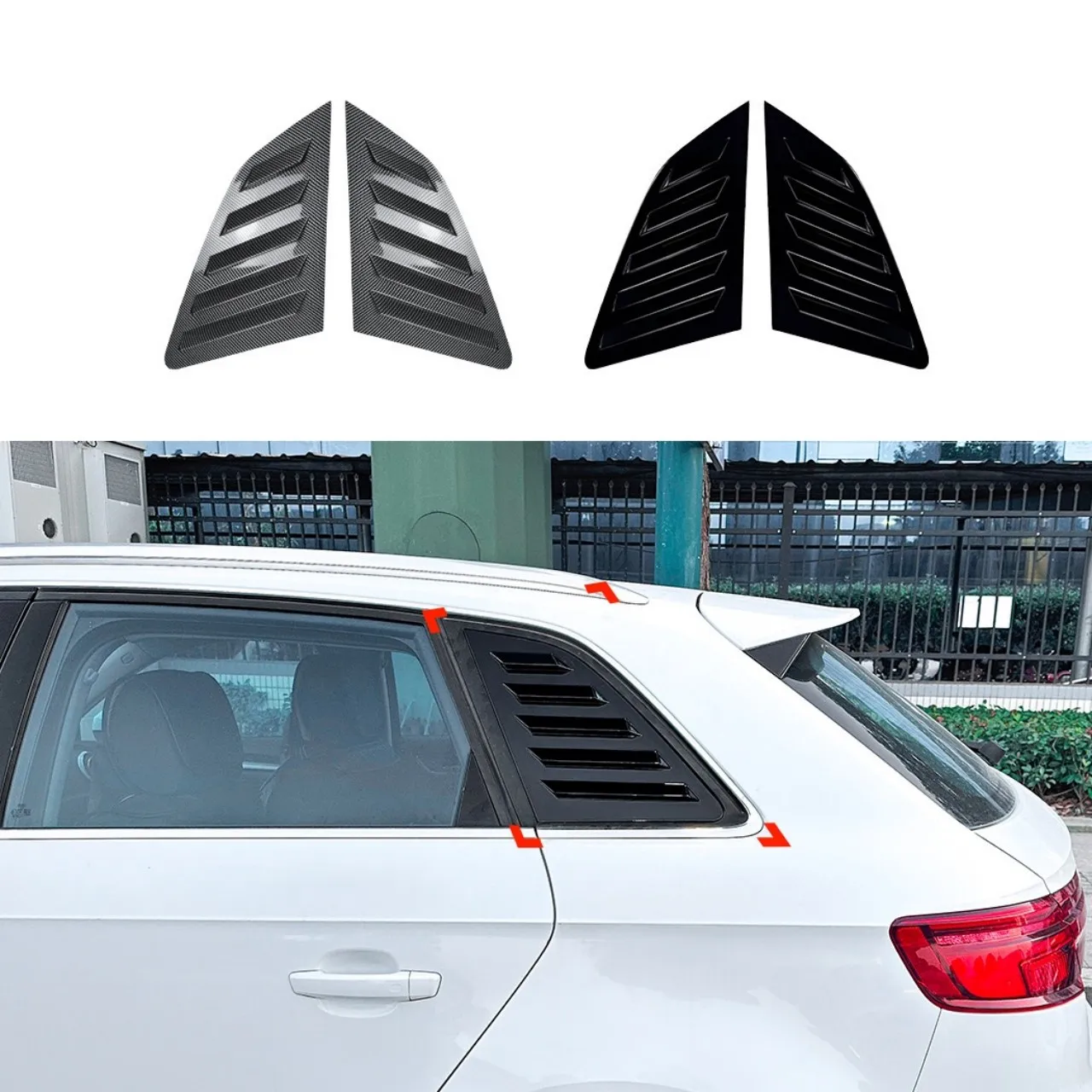 Car Rear Triangular Window Louvers Shutters Blinds Cover Trim For A3 S3 8V Hatchback 2014-2020 Carbon Fiber Pattern
Car Rear Triangular Window Louvers Shutters Blinds Cover Trim For A3 S3 8V Hatchback 2014-2020 Carbon Fiber Pattern
