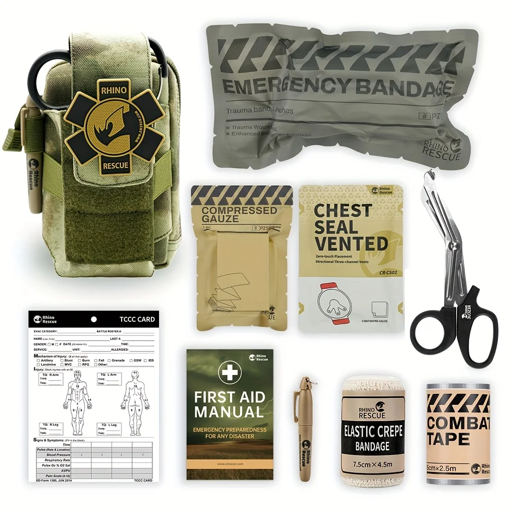 Тактическая поясная сумка RHINO RESCUE EDC, IFAK, для активного отдыха, кемпинга, включает 8 предметов: бинты, марлевка
Тактическая поясная сумка RHINO RESCUE EDC, IFAK, для активного отдыха, кемпинга, включает 8 предметов: бинты, марлевка