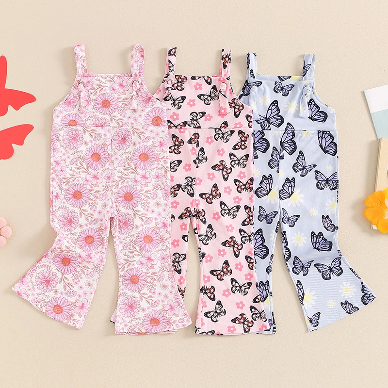 Toddler Girls Summer Flare Jumpsuit Floral Butterfly Print Sleeveless Square Neck Bell-Bottoms Casual Cute Romper
Toddler Girls Summer Flare Jumpsuit Floral Butterfly Print Sleeveless Square Neck Bell-Bottoms Casual Cute Romper