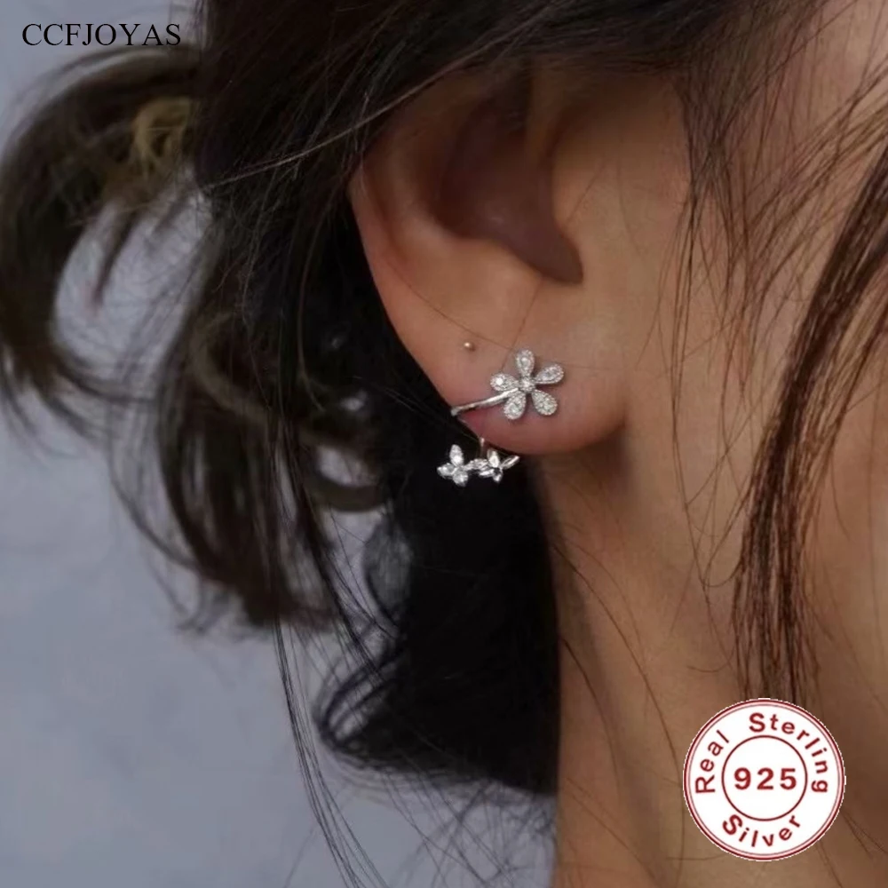 CCFJOYAS 100% 925 Sterling Silver Butterfly Flower Earrings for Women Simple ins Silver color Zircon Stud Earrings Fine Jewelry
CCFJOYAS 100% 925 Sterling Silver Butterfly Flower Earrings for Women Simple ins Silver color Zircon Stud Earrings Fine Jewelry