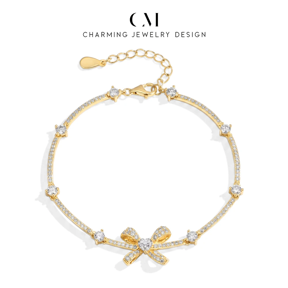 CHARMING New Shining Cute Bowknot Heart Cut Moissanite Bracelet 16+3 for Women 925Sterling Silver Party Birthday Gift Engagement
CHARMING New Shining Cute Bowknot Heart Cut Moissanite Bracelet 16+3 for Women 925Sterling Silver Party Birthday Gift Engagement