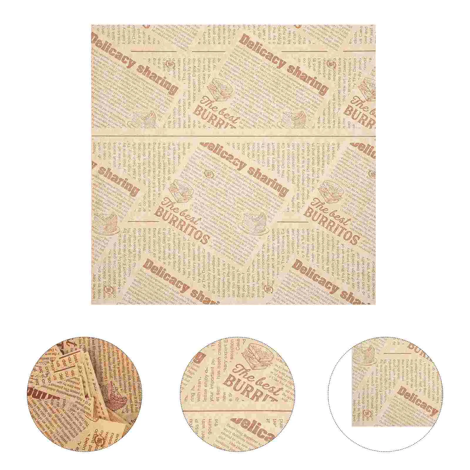 100 Pcs Basket Oil-proof Wrapping Paper Oilproof Food Packing Sandwich Cake Papers Wraps for Supplies
100 Pcs Basket Oil-proof Wrapping Paper Oilproof Food Packing Sandwich Cake Papers Wraps for Supplies