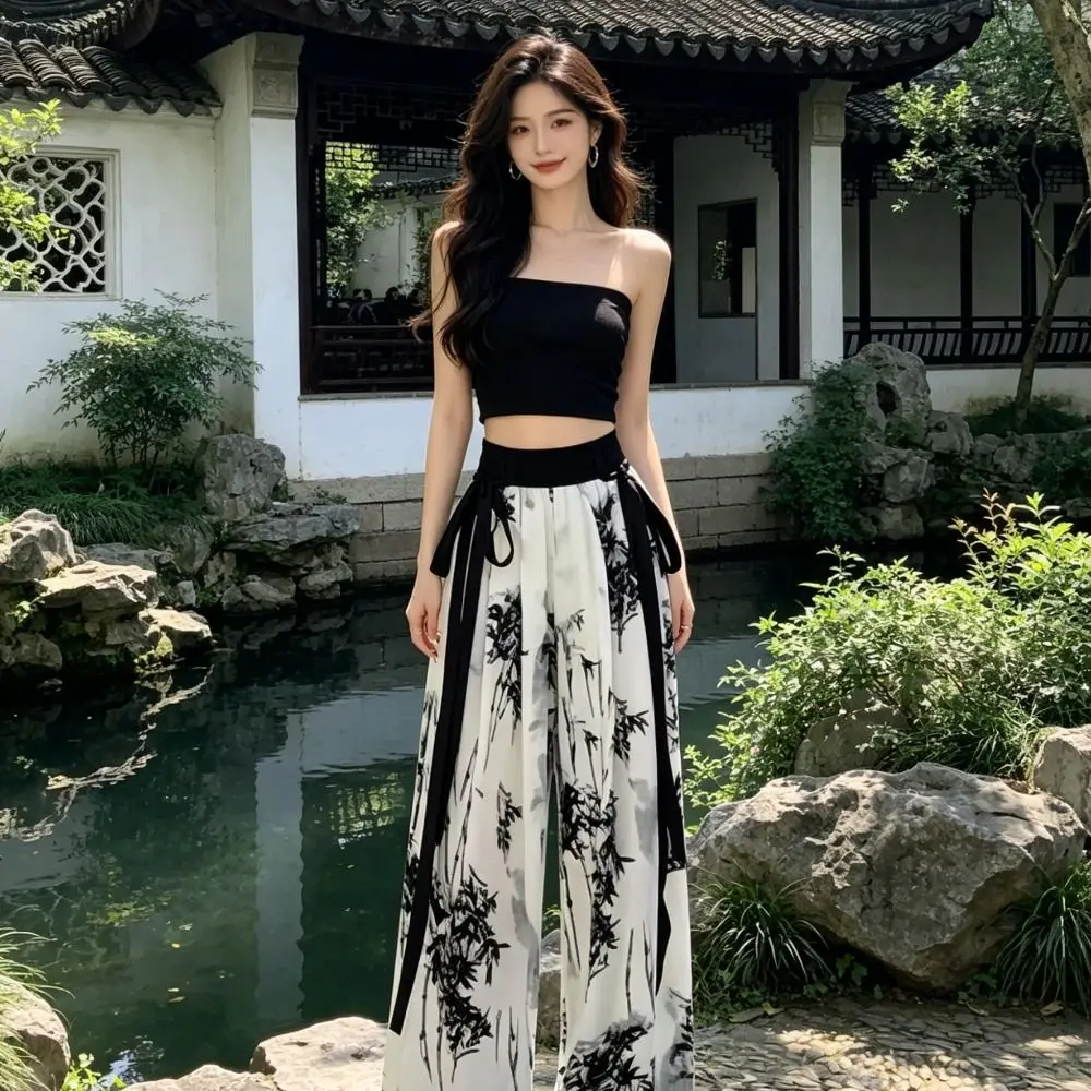 Casual Ice Silk Ink Painting Casual Pants Chinese Style Tied Dyeing Straight-leg Trouser Summer High-waisted Pants Spring Autumn
Casual Ice Silk Ink Painting Casual Pants Chinese Style Tied Dyeing Straight-leg Trouser Summer High-waisted Pants Spring Autumn