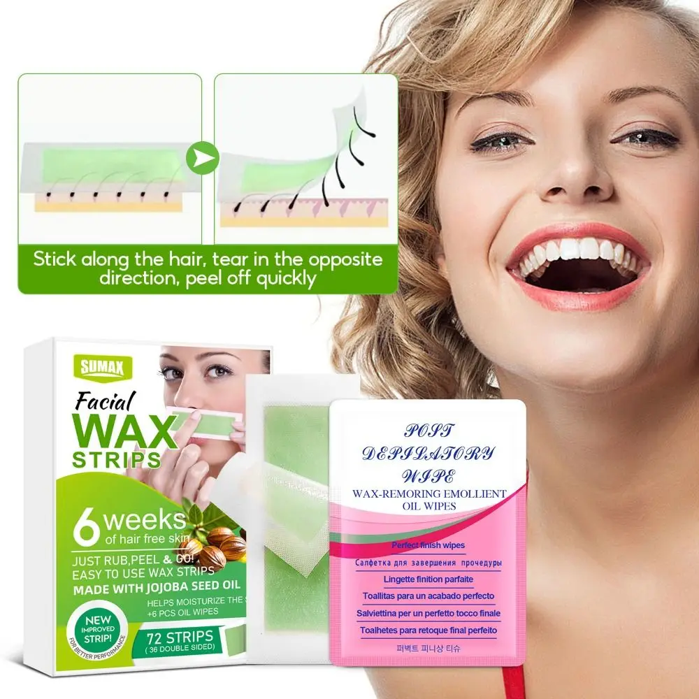 72pcs 98% Natural Formula Wax Strips Gently and Quickly Line Hypoallergenic Facial Hair Removal Removes Hair
72pcs 98% Natural Formula Wax Strips Gently and Quickly Line Hypoallergenic Facial Hair Removal Removes Hair