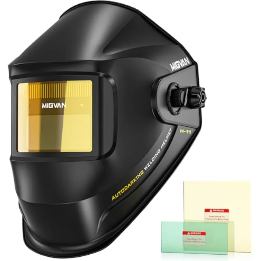Welding Helmet Auto Darkening True Color Large Viewing Welding Hood Solar/Rechargeable Battery Powered Wide Shade 4/5-13 with 4
Welding Helmet Auto Darkening True Color Large Viewing Welding Hood Solar/Rechargeable Battery Powered Wide Shade 4/5-13 with 4