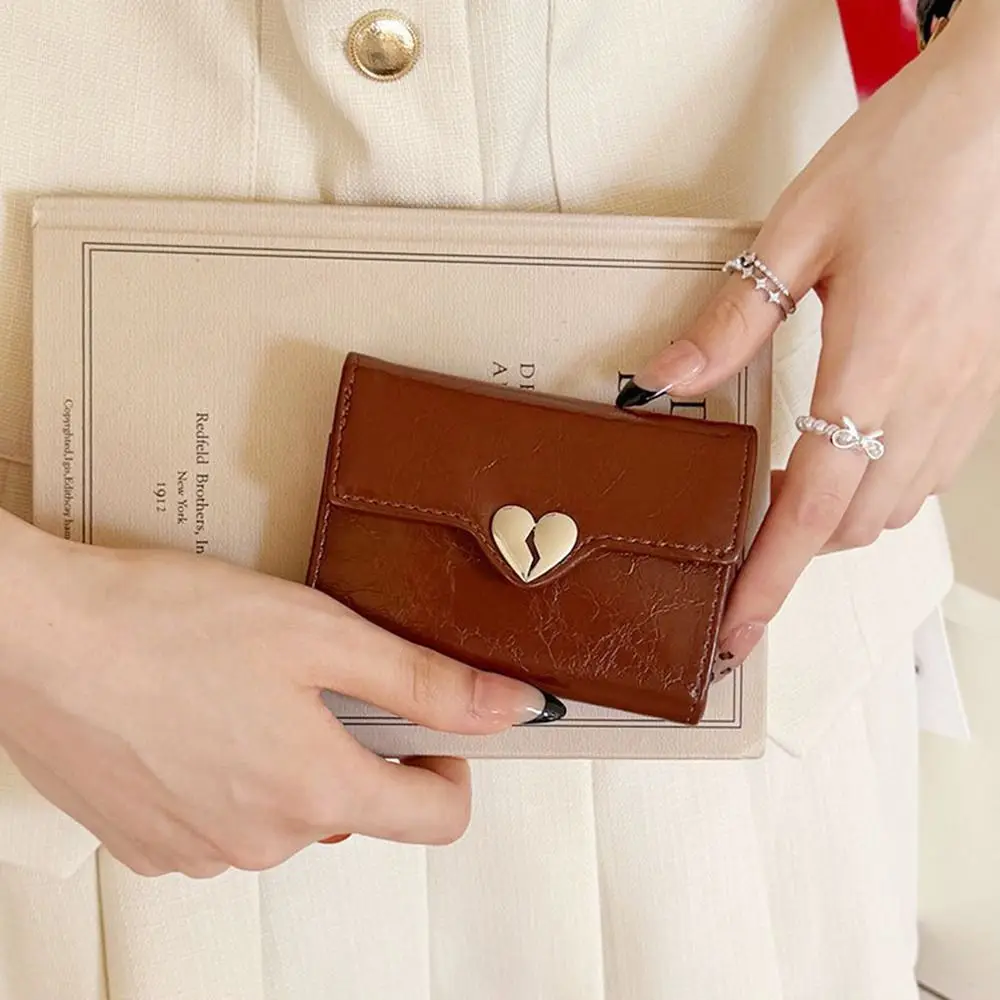 Fashion Korean Crack Heart Wallet Short PU Leather Women's Leather Wallet Fold High Quality Student Purse Ladies 
Fashion Korean Crack Heart Wallet Short PU Leather Women's Leather Wallet Fold High Quality Student Purse Ladies