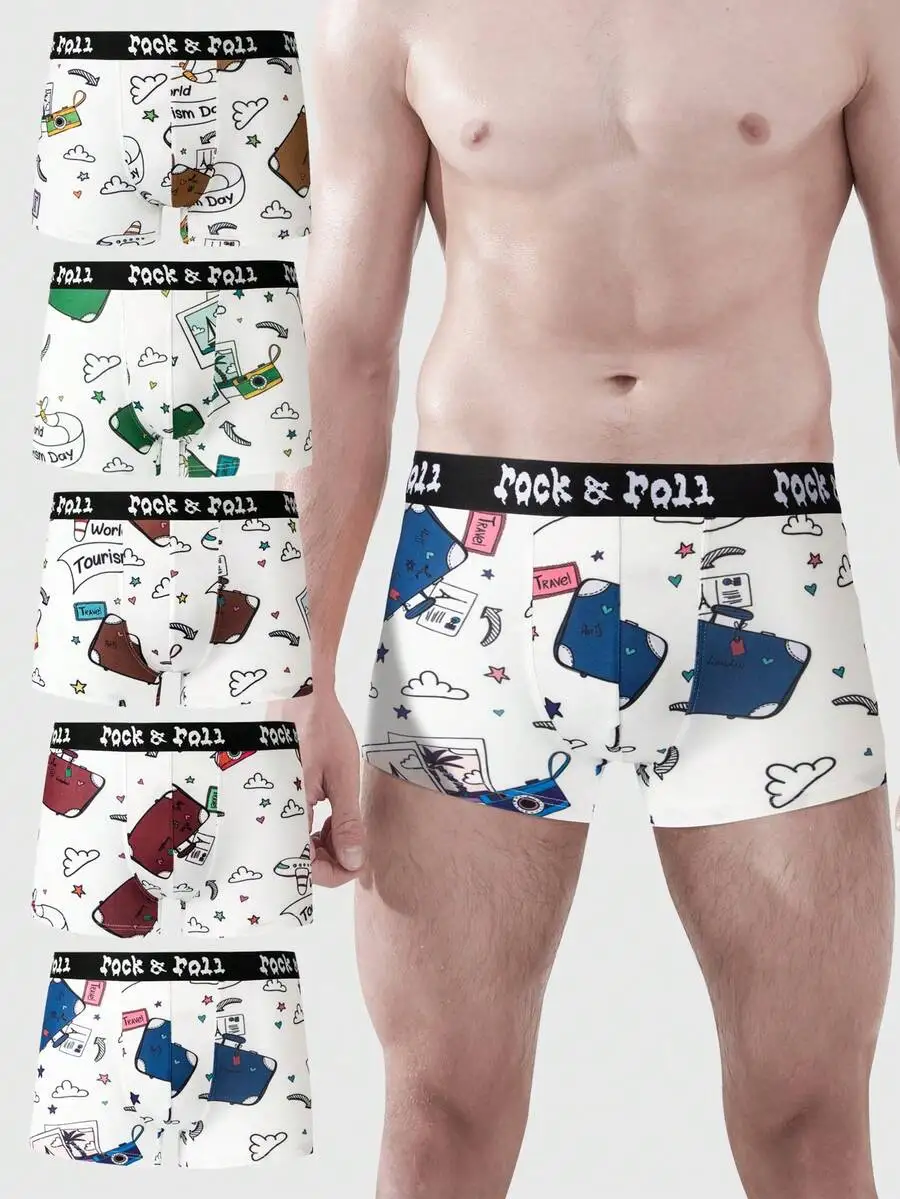 Men Digital Printed Boxer Shorts 5 Pack Travel Theme
Men Digital Printed Boxer Shorts 5 Pack Travel Theme