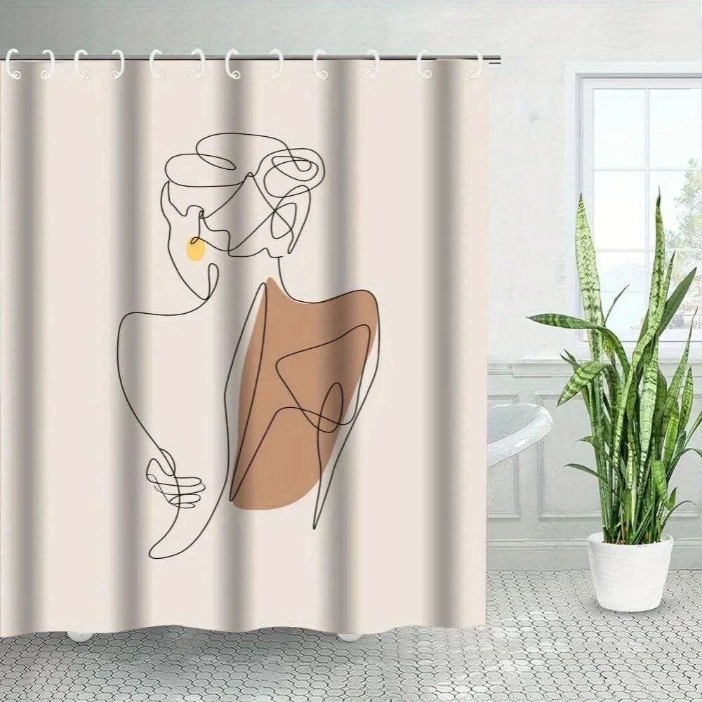 Abstract Line Art Shower Curtain Woman Drinking Coffee Beige and Brown Design Waterproof Bath Curtain Modern Minimalist Decor
Abstract Line Art Shower Curtain Woman Drinking Coffee Beige and Brown Design Waterproof Bath Curtain Modern Minimalist Decor