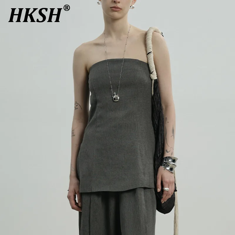 HKSH, новый летний женский шикарный стильный уличный модный элегантный темпераментный повседневный модный однотонный топ без бретелек HK6008
HKSH, новый летний женский шикарный стильный уличный модный элегантный темпераментный повседневный модный однотонный топ без бретелек HK6008