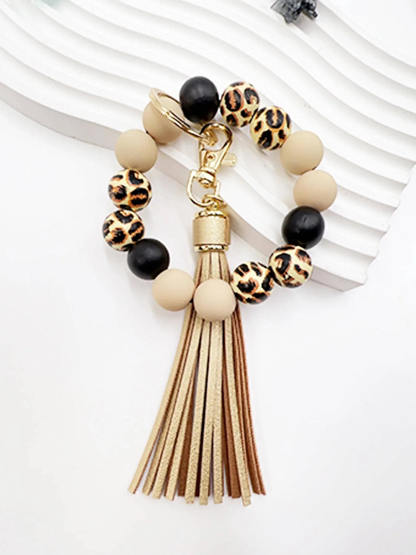 Leopard Print Bead Keychain With Tassel For Bag Car Keys Decoration
Leopard Print Bead Keychain With Tassel For Bag Car Keys Decoration