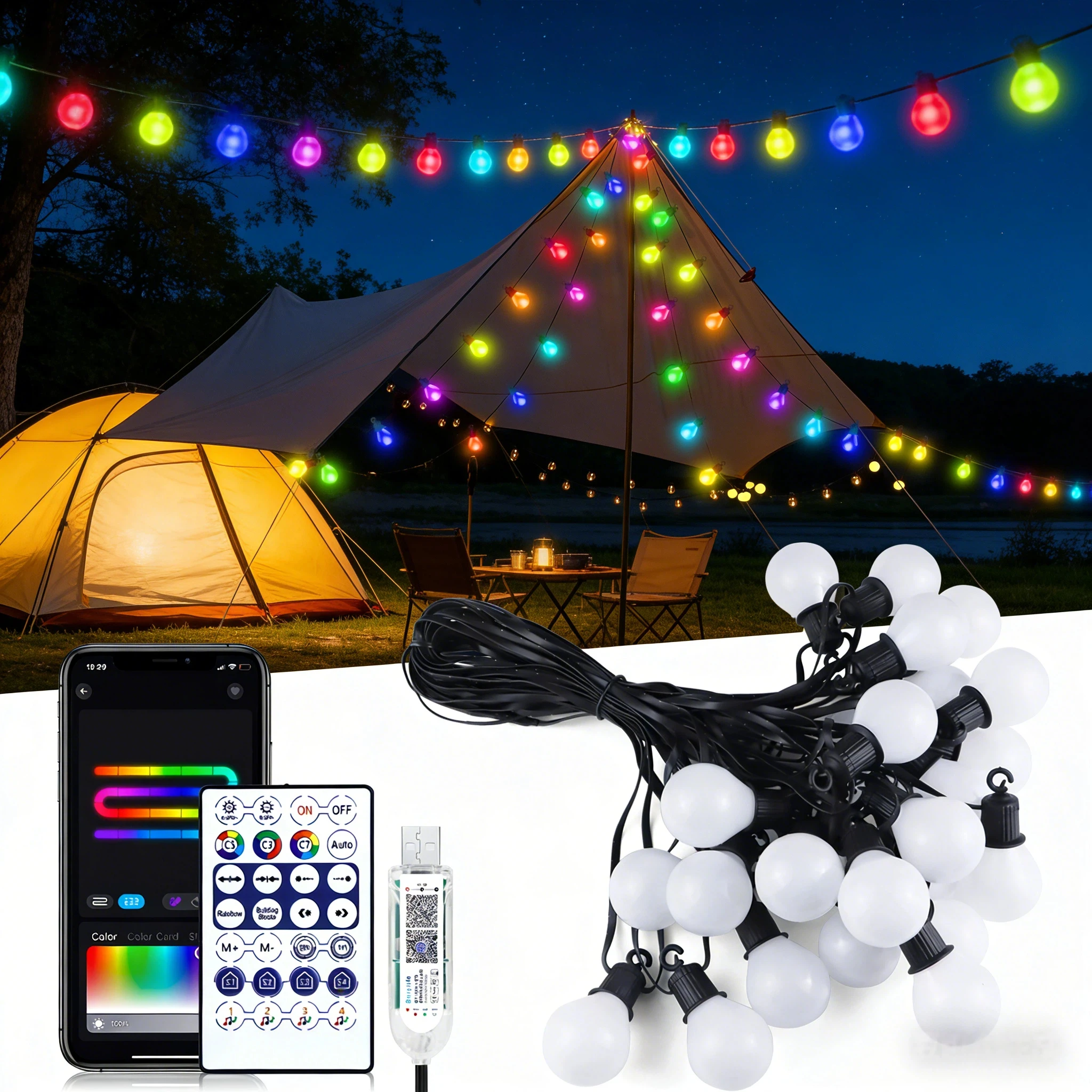 Outdoor Christmas LED String Lights, Color Changing USB Fairy Lights, 25/50 LED Bulbs for Garden,Room, Party, Camping Decor
Outdoor Christmas LED String Lights, Color Changing USB Fairy Lights, 25/50 LED Bulbs for Garden,Room, Party, Camping Decor