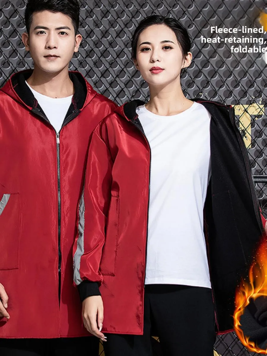 Reflective Strip Work orm Coat with Fce Waterproof Dustproof Printing Labor Protection Large Gown Cus Made