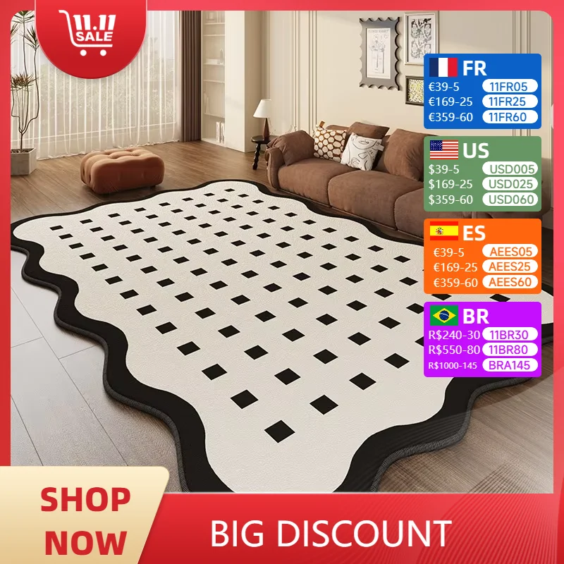 Carpet for Living Room Modern Simple Plaid Pattern Soft Coffee Table Rug Large Area Plush Fluffy Bedroom Bedside Mat Alfombra 담요
Carpet for Living Room Modern Simple Plaid Pattern Soft Coffee Table Rug Large Area Plush Fluffy Bedroom Bedside Mat Alfombra 담요
