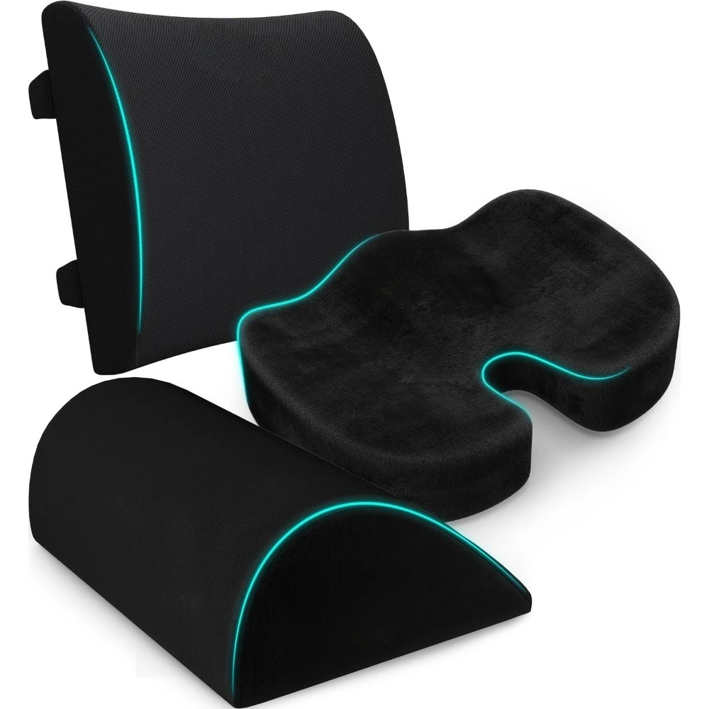 Подушка для спины, подушка для сиденья и комплект подставки для ног — поддержка спины офисного стула, подушка из хвостовой кости улучшает осанку, облегчает боль в спине
Подушка для спины, подушка для сиденья и комплект подставки для ног — поддержка спины офисного стула, подушка из хвостовой кости улучшает осанку, облегчает боль в спине