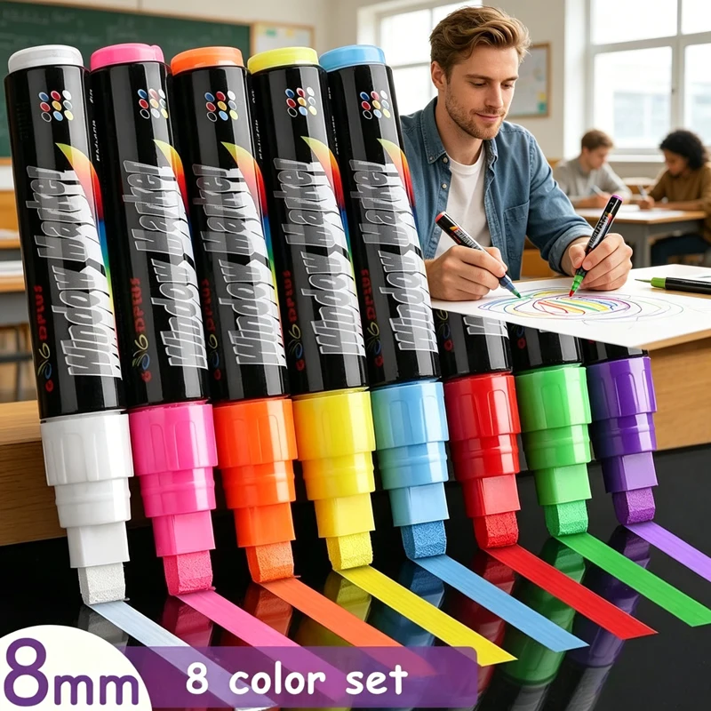 6/8 Colors LED Fluorescent Highlighters, Erasable Chalk Markers with Multi Tips for LED Writing Board Graffiti Painting
6/8 Colors LED Fluorescent Highlighters, Erasable Chalk Markers with Multi Tips for LED Writing Board Graffiti Painting