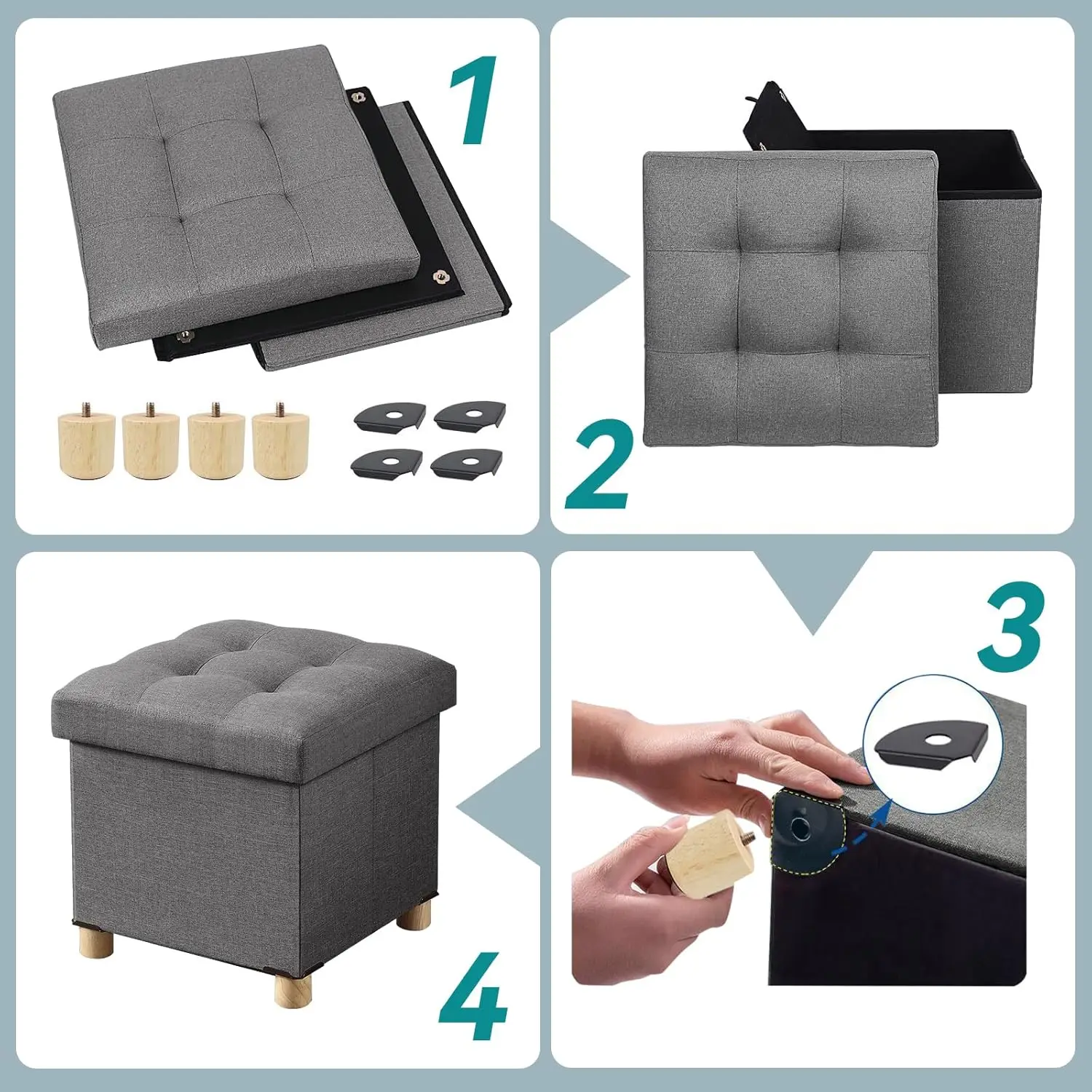 Brian & Dany Small Ottoman With Storage, Small Storage Ottoman, Folding Storage Ottoman Cube With Wood Legs, Storage Ottoman
Brian & Dany Small Ottoman With Storage, Small Storage Ottoman, Folding Storage Ottoman Cube With Wood Legs, Storage Ottoman