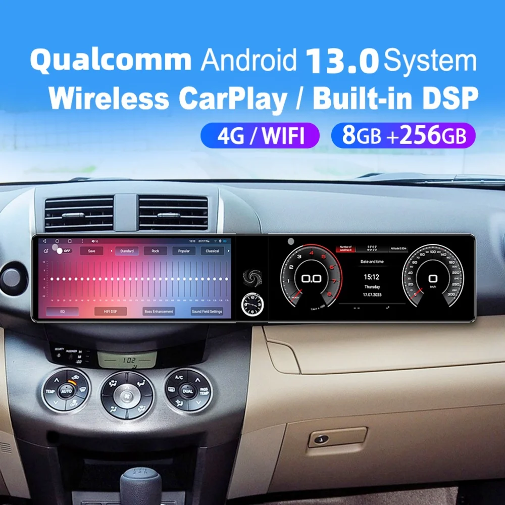 12.3-дюймовый двухэкранный мультимедийный автомобильный GPS-навигатор с поддержкой Qualcomm Carplay и Android для Toyota RAV4 2006~2012, автомагнитола
12.3-дюймовый двухэкранный мультимедийный автомобильный GPS-навигатор с поддержкой Qualcomm Carplay и Android для Toyota RAV4 2006~2012, автомагнитола