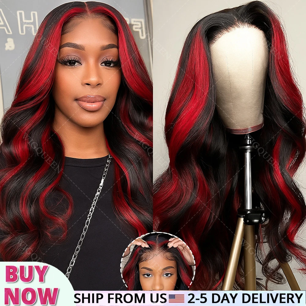 Omber Black With Red Highlight 5x5 HD Lace Front Closure Body Wave Human Hair Wigs Brazilian 1B/99J Glueless Wigs Ready To Wear
Omber Black With Red Highlight 5x5 HD Lace Front Closure Body Wave Human Hair Wigs Brazilian 1B/99J Glueless Wigs Ready To Wear