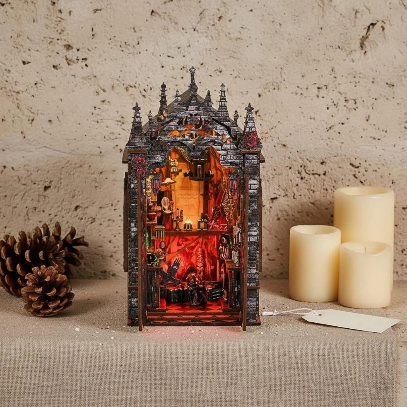Dark Castle Miniature Detailed Design Medieval Book Nook Haunted Manor Miniature LED Lights Haunted Model House Laser-Cut Pieces
Dark Castle Miniature Detailed Design Medieval Book Nook Haunted Manor Miniature LED Lights Haunted Model House Laser-Cut Pieces
