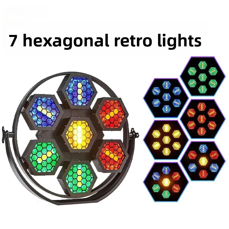 Customized 7 hexagonal retro lights stage live stream bar tkv clear bar LED indoor atmosphere stage
Customized 7 hexagonal retro lights stage live stream bar tkv clear bar LED indoor atmosphere stage