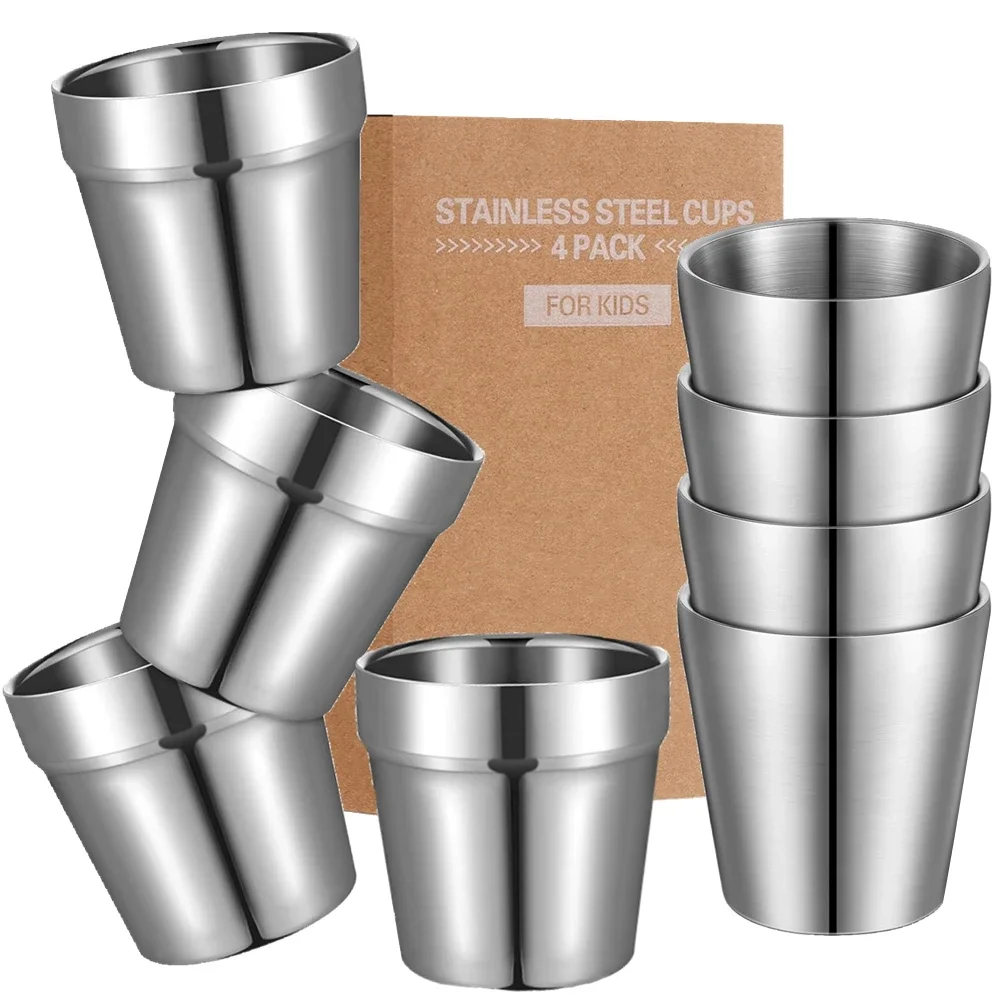 Stainless Steel Cups 10oz 6oz Camping Mugs 4pcs Reusable Premium Metal Cup Double Wall Drinking Tumbler for BBQ Home Drink Tools
Stainless Steel Cups 10oz 6oz Camping Mugs 4pcs Reusable Premium Metal Cup Double Wall Drinking Tumbler for BBQ Home Drink Tools
