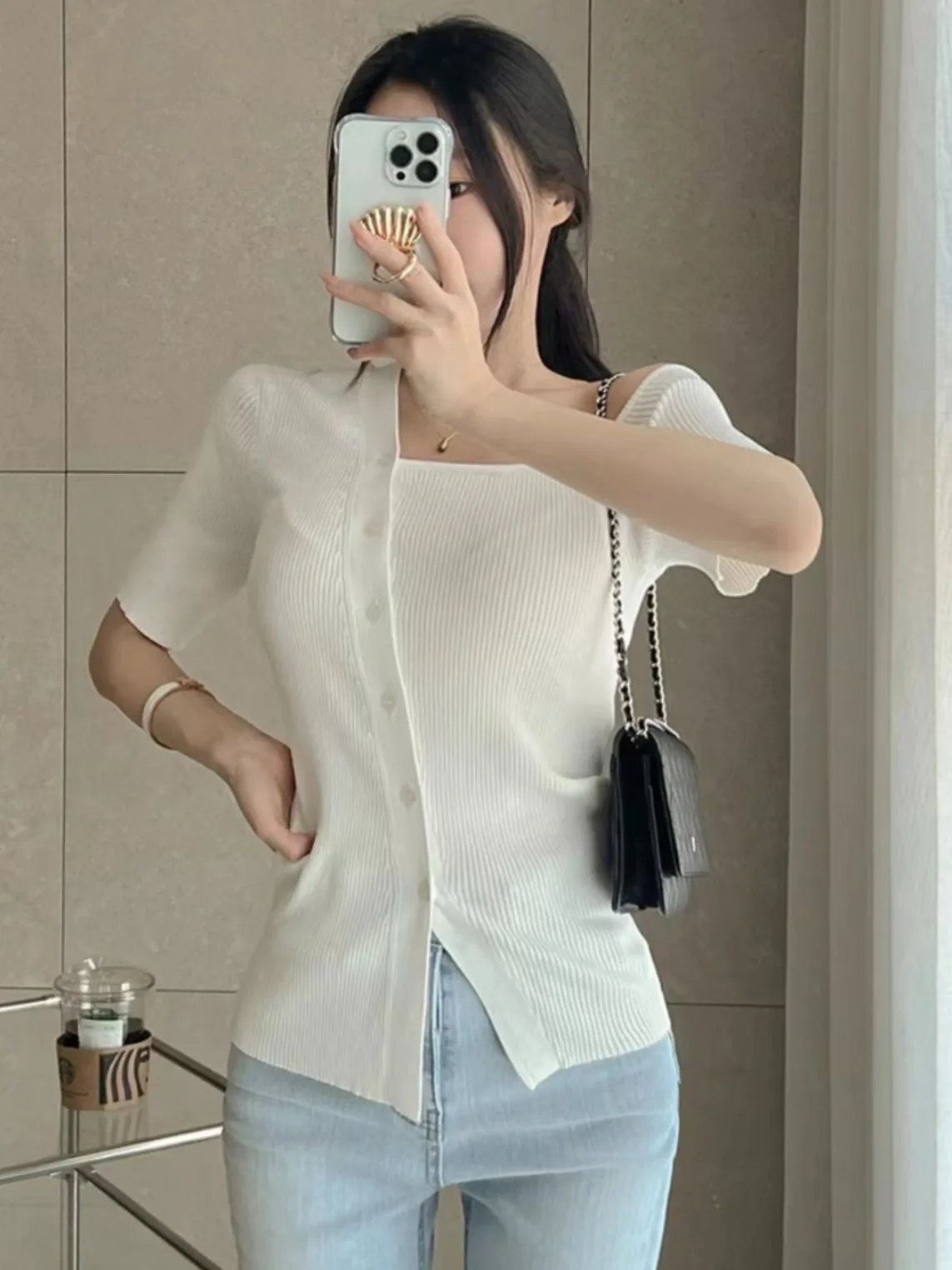 Chic Design ort Sve Knitted Sweater Women Summer Slimming Gentle Ele Top Asymmetrical Casual Commute Sle Pure Color
Chic Design ort Sve Knitted Sweater Women Summer Slimming Gentle Ele Top Asymmetrical Casual Commute Sle Pure Color