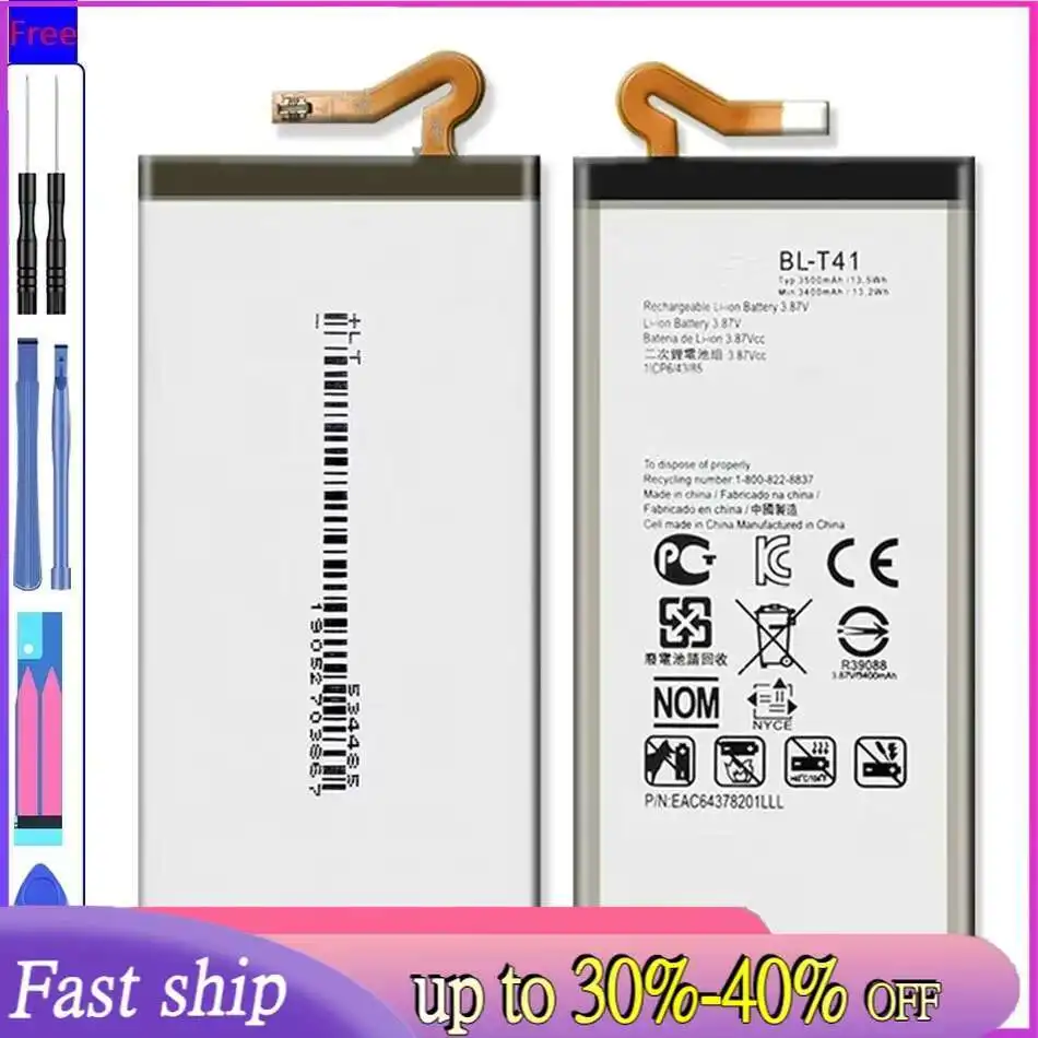 Аккумулятор BL-T41 для LG G8 ThinQ LMG820QM7 LMG820UM1 LM-G820UMB LMG820UM0 LM-G820N Аккумулятор для телефона с инструментами + номер отслеживания
Аккумулятор BL-T41 для LG G8 ThinQ LMG820QM7 LMG820UM1 LM-G820UMB LMG820UM0 LM-G820N Аккумулятор для телефона с инструментами + номер отслеживания
