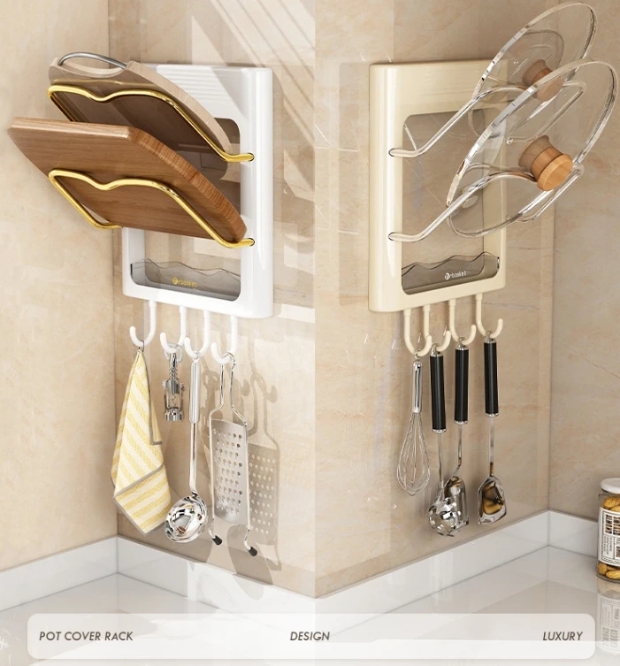 1pc Pot Lid Rack Wall-Mounted, Kitchen Storage Rack,Non-Perforated, Pot Lid Rack, Household ,Wall-Mounted Cutting Board Rack
1pc Pot Lid Rack Wall-Mounted, Kitchen Storage Rack,Non-Perforated, Pot Lid Rack, Household ,Wall-Mounted Cutting Board Rack