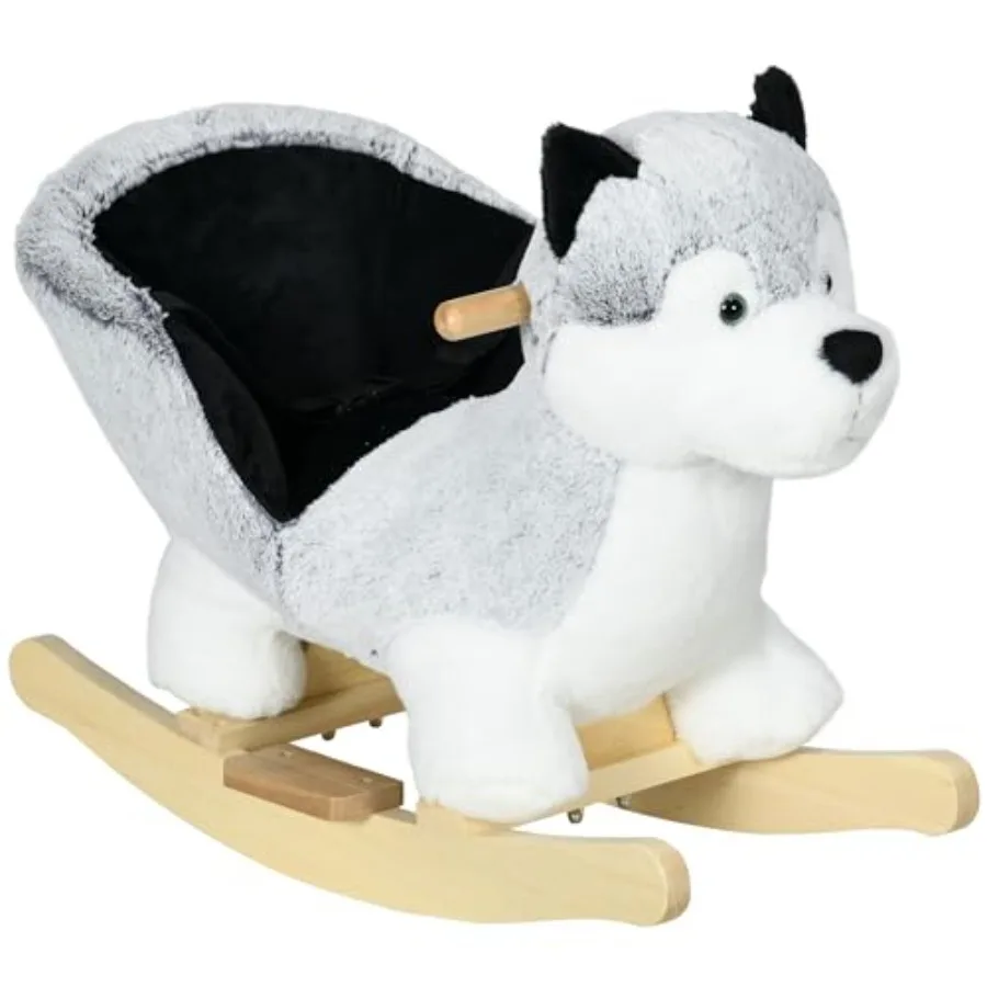 Wooden Rocking Horse, Husky Themed Rocking Animal for Baby, Animal Rocker Ride-On Toy for Kids 18+ Months with Realistic Sounds,
Wooden Rocking Horse, Husky Themed Rocking Animal for Baby, Animal Rocker Ride-On Toy for Kids 18+ Months with Realistic Sounds,