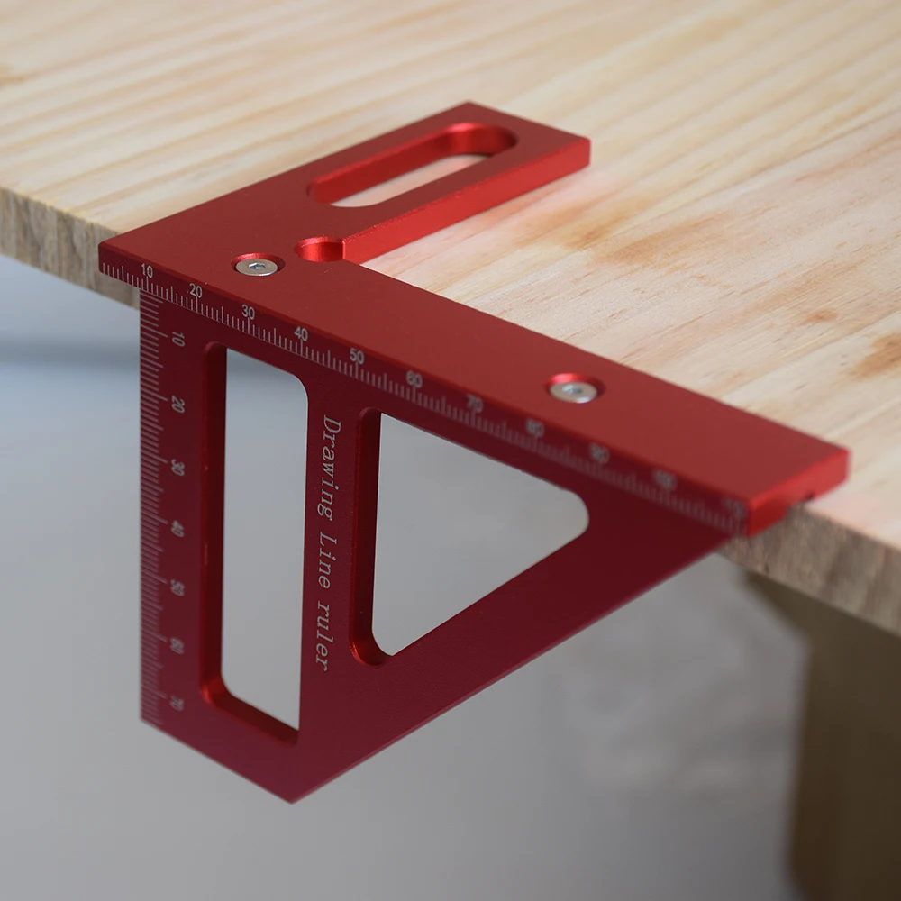 Woodworking Square Protractor Aluminum Alloy Miter Triangle Layout Measuring Tool for Engineer Carpenter Ruler High Precision