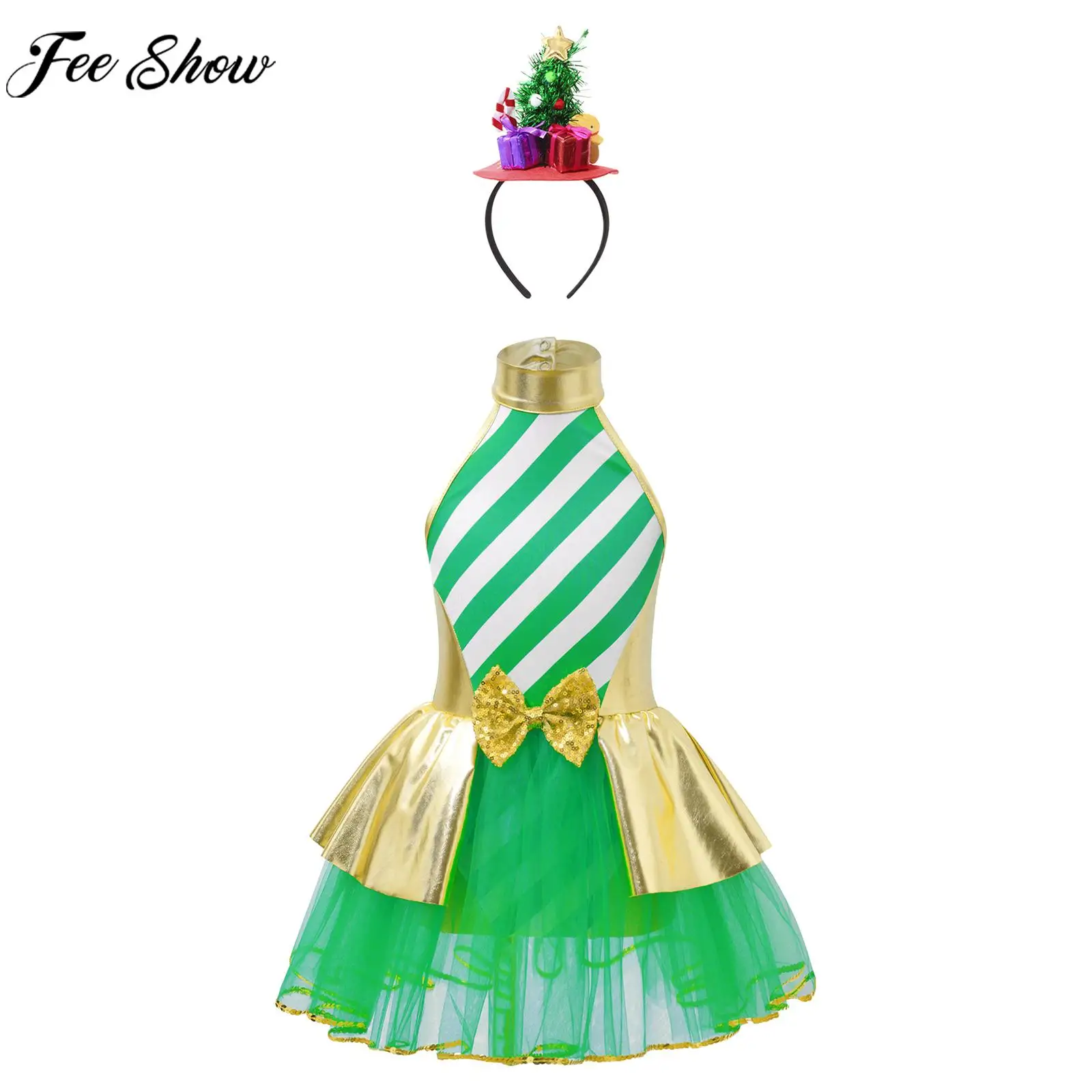 Children Girls Striped Christmas Dance Dress Xmas New Year Party Ballet Figure Ice Skating Gymnastics Performance Leotard Tutu
Children Girls Striped Christmas Dance Dress Xmas New Year Party Ballet Figure Ice Skating Gymnastics Performance Leotard Tutu