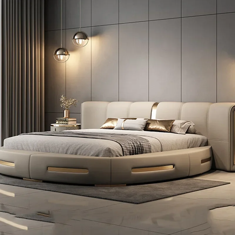 Round Full Bed Bedroom Frame Queen Double Massage Bed Luxury Human Dog Floor Simple Sleeping Platform Beliche Home Furniture
Round Full Bed Bedroom Frame Queen Double Massage Bed Luxury Human Dog Floor Simple Sleeping Platform Beliche Home Furniture