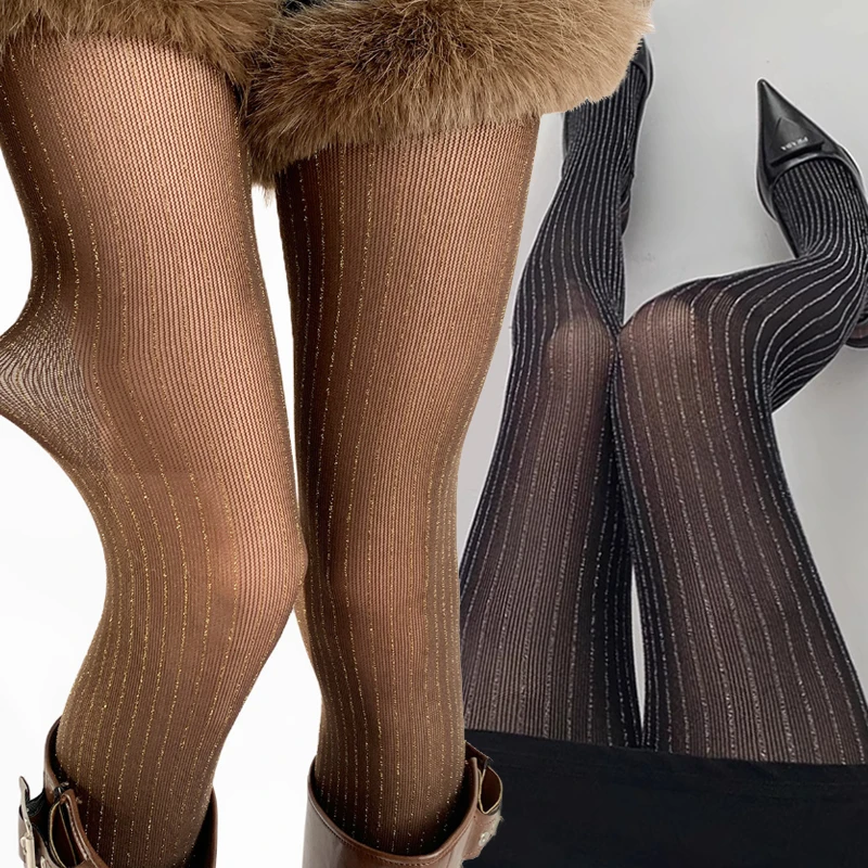 Женские колготки в вертикальную полоску с серебряной нитью, колготки с жемчугом, утягивающие нейлоновые сексуальные леггинсы, тонкие чулки, пикантные сапоги для девочек, носки 
Женские колготки в вертикальную полоску с серебряной нитью, колготки с жемчугом, утягивающие нейлоновые сексуальные леггинсы, тонкие чулки, пикантные сапоги для девочек, носки