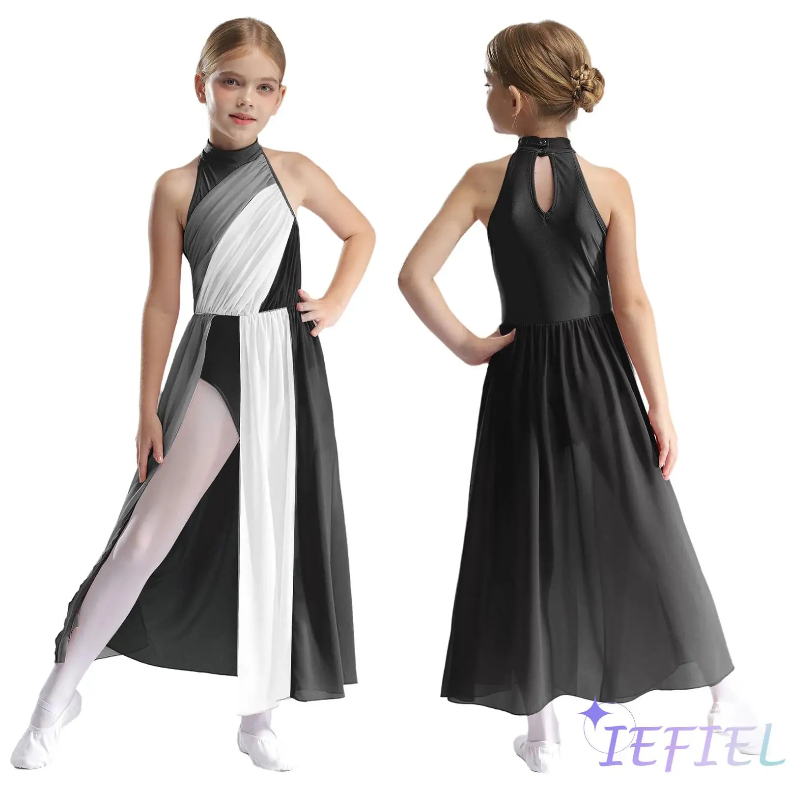 Girls Modern Lyrical Contemporary Ballroom Dance Costume Sleeveless Color Block Dancewear Hollow Back Split Long Dress
Girls Modern Lyrical Contemporary Ballroom Dance Costume Sleeveless Color Block Dancewear Hollow Back Split Long Dress