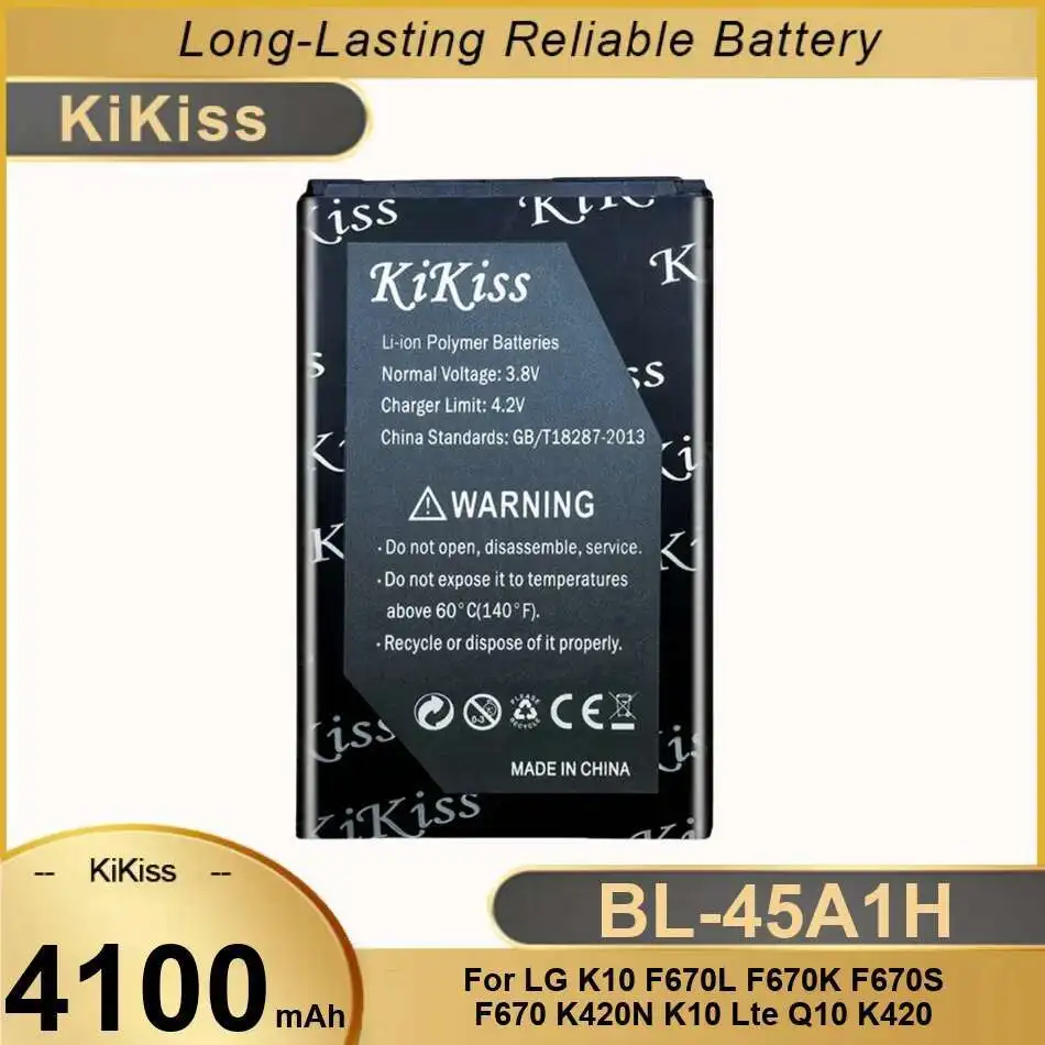 Аккумулятор мобильного телефона BL-45A1H 4100 мАч для LG K10 F670L F670K F670S F670 K420N K10 Lte Q10 K420 BL 45A1H
Аккумулятор мобильного телефона BL-45A1H 4100 мАч для LG K10 F670L F670K F670S F670 K420N K10 Lte Q10 K420 BL 45A1H