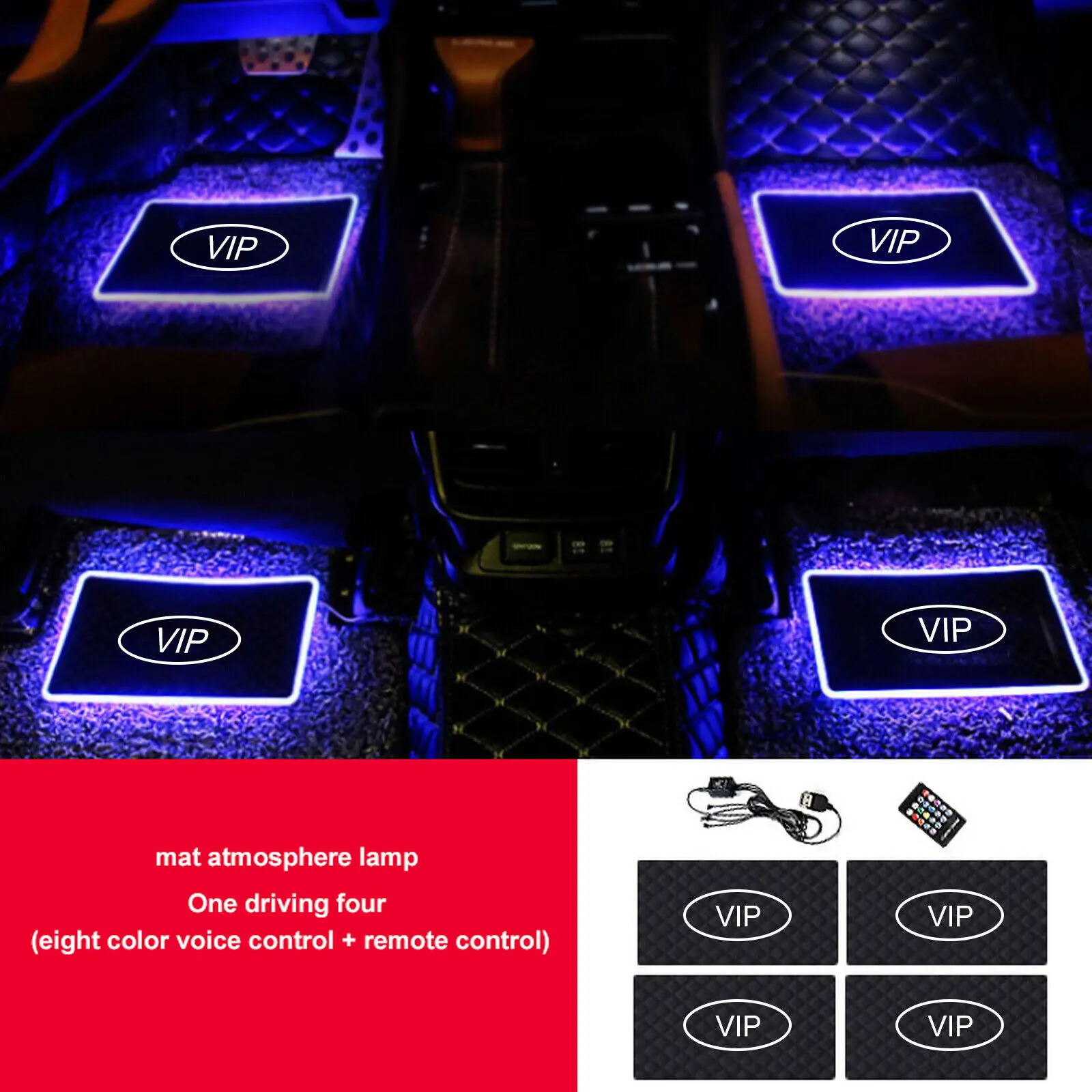 4 Piece Car Floor Mats with LED Lights,Wireless Remote Control&Music Sync Color Change Automotive Floor Mats
4 Piece Car Floor Mats with LED Lights,Wireless Remote Control&Music Sync Color Change Automotive Floor Mats