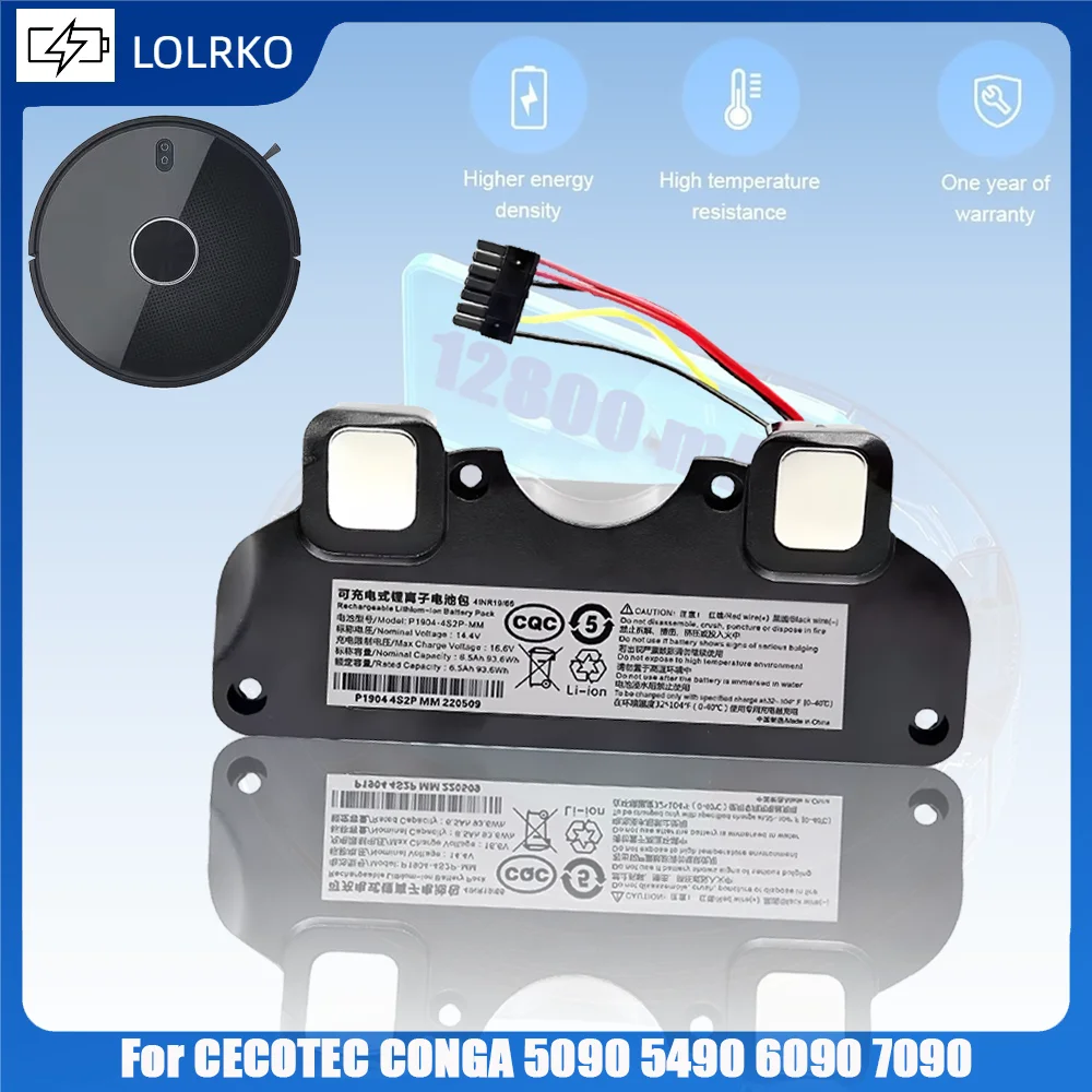 Original 12800mAh 14.4V Battery Pack for CECOTEC CONGA 5090 5490 6090 7090 - High Capacity Replacement Battery
Original 12800mAh 14.4V Battery Pack for CECOTEC CONGA 5090 5490 6090 7090 - High Capacity Replacement Battery
