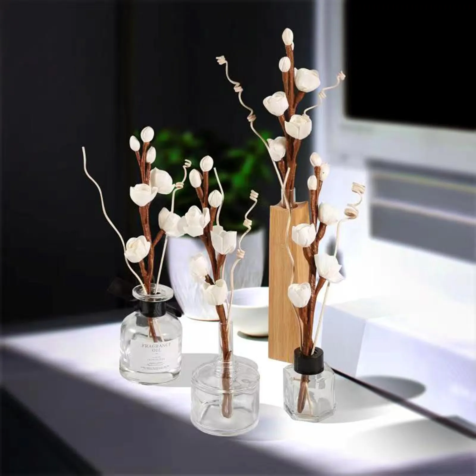 Multi-purpose Trmbacy Handmade Sola White rosewood flower reed diffuser with rattan branches for beautiful natural use in room f
Multi-purpose Trmbacy Handmade Sola White rosewood flower reed diffuser with rattan branches for beautiful natural use in room f
