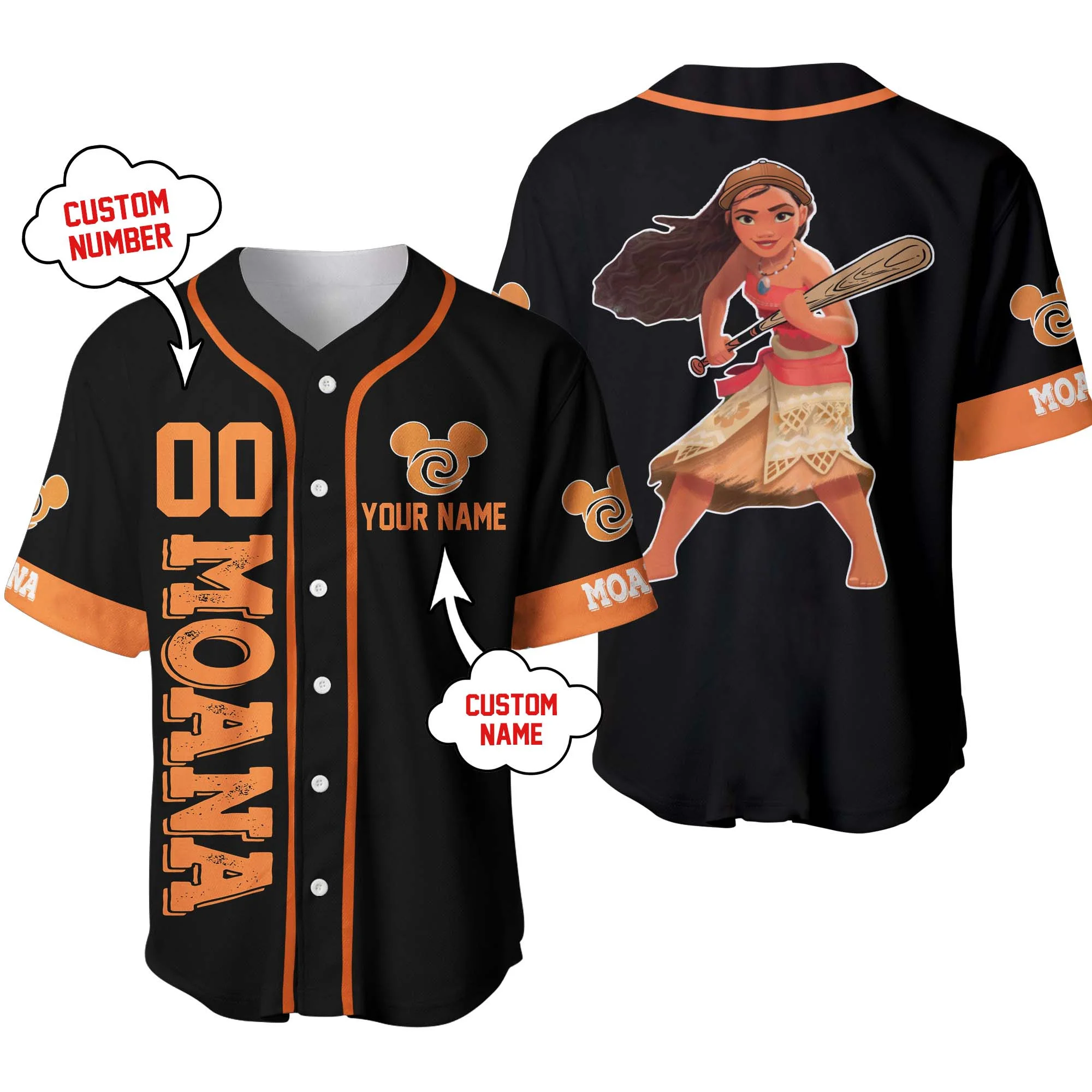 New Disney Moana Princess Customized Name Baseball Jersey Outdoor Sports Style Casual Wear Unisex Personalized Tops
New Disney Moana Princess Customized Name Baseball Jersey Outdoor Sports Style Casual Wear Unisex Personalized Tops