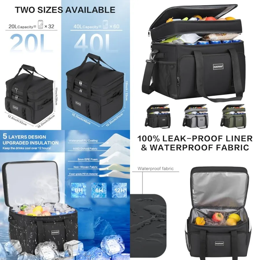 Insulated Soft Cooler Bag, Large Ice Coolers Soft Sided Ice Chest for Beach, Collapsible and Portable
Insulated Soft Cooler Bag, Large Ice Coolers Soft Sided Ice Chest for Beach, Collapsible and Portable